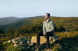 Husky Aflee M mustard pánska fleecová mikina