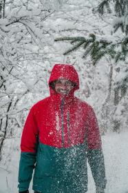 Husky Nicco M red/turquoise pánská lyžařská bunda