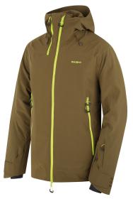 Husky Gambola M dk. khaki pánska lyžiarska bunda + šál Kilpi Husky Gambola M dk. khaki pánska lyžiarska bunda + šál Kilpi