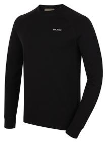 Husky Aron M black pánska merino mikina