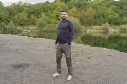 Husky Aron M bright green pánská merino mikina