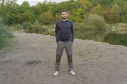 Husky Aron M bright green pánská merino mikina