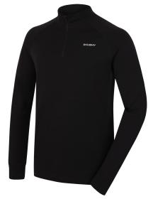 Husky Aron Zip M black pánska merino mikina