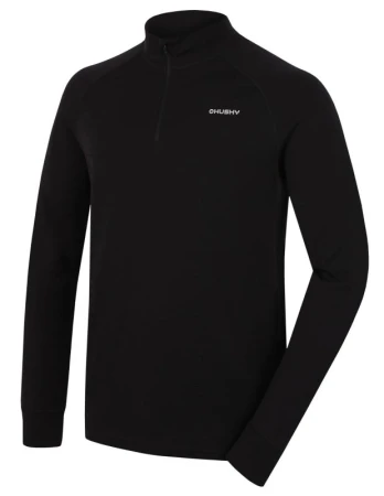 Husky Aron Zip M black pánská merino mikina Husky Aron Zip M black pánská merino mikina