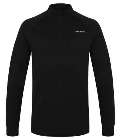 Husky Aron Zip M black pánská merino mikina