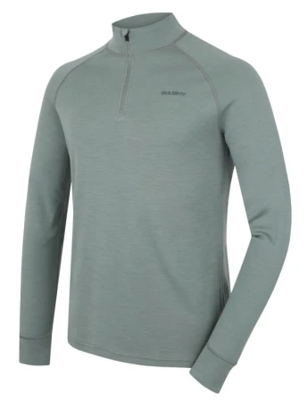 Husky Aron Zip M faded green pánská merino mikina Husky Aron Zip M faded green pánská merino mikina