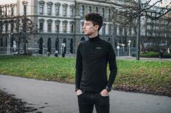 Husky Aron Zip M mustard pánská merino mikina