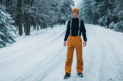 Husky Aron Zip M mustard pánská merino mikina