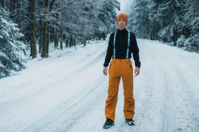 Husky Aron Zip M mustard pánská merino mikina