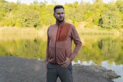 Husky Ane M dk. brick orange pánská mikina na zip