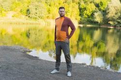 Husky Tarp zip M deep brick/orange pánská mikina na zip
