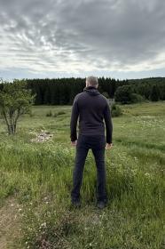 Husky Anara M black pánska mikina s kapucňou