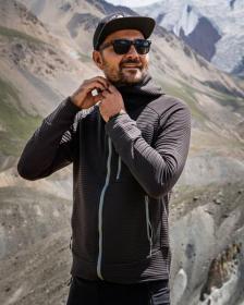 Husky Anara M black pánska mikina s kapucňou