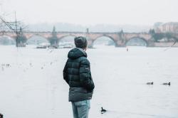 Husky Durra M blue pánská péřová bunda