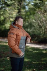 Husky Durra M brown/khaki pánská péřová bunda