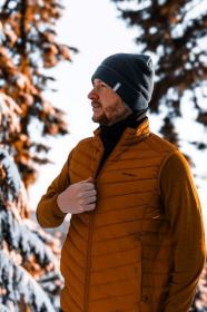 Husky Dresles M mustard pánská péřová vesta