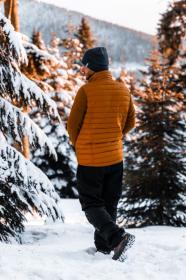 Husky Dresles M mustard pánská péřová vesta