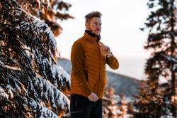 Husky Dresles M mustard pánská péřová vesta