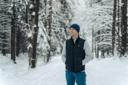 Husky Dresles M mustard pánská péřová vesta