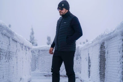 Husky Dresles M mustard pánská péřová vesta