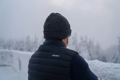 Husky Dresles M orange pánská péřová vesta