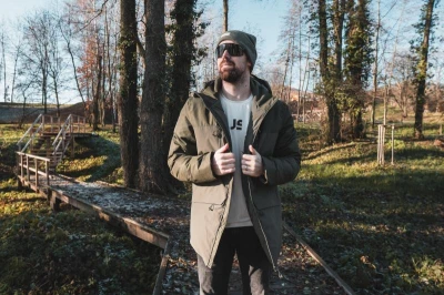 Husky Nebet M dark khaki pánská plněná zimní bunda