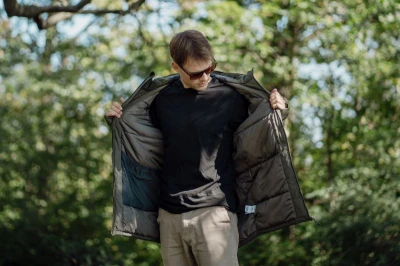 Husky Nebet M dark khaki pánská plněná zimní bunda
