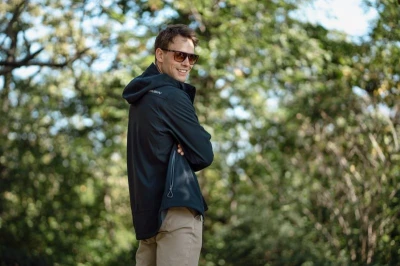 Husky Samai M faded blue pánská softshell bunda