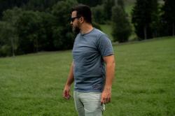 Husky Tee Base M dark khaki pánske bavlnené tričko