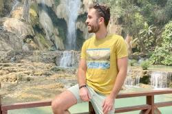 Husky Tee Lake M beige pánske bavlnené tričko
