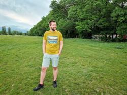 Husky Tee Lake M beige pánske bavlnené tričko