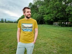 Husky Tee Lake M light grey pánske bavlnené tričko