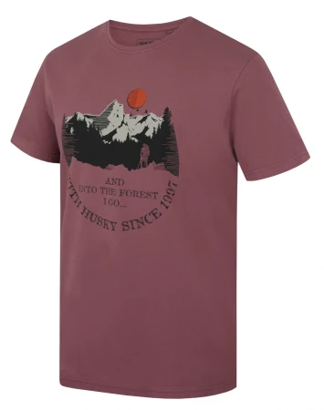 Husky Tee Moon M dark bordo pánské bavlněné triko