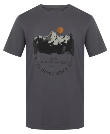 Husky Tee Moon M dark grey pánské bavlněné triko