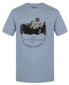 Husky Tee Moon M light blue pánské bavlněné triko