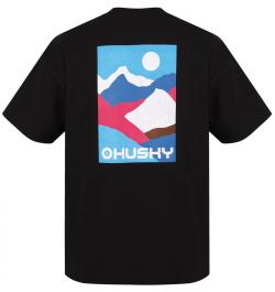 Husky Tee Panorama M black pánské bavlněné triko