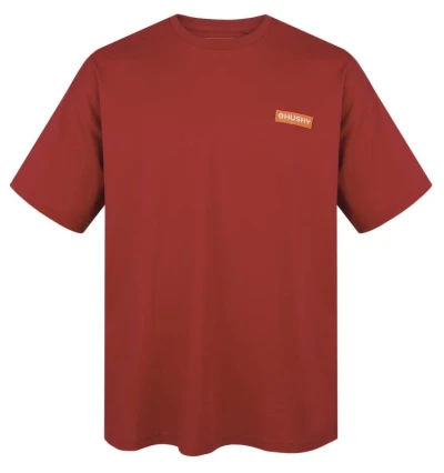 Husky Tee Panorama M dark red pánské bavlněné triko