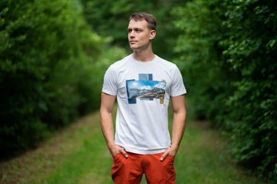 Husky Tee Skyline M bordo pánské bavlněné triko