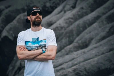 Husky Tee Skyline M bordo pánské bavlněné triko