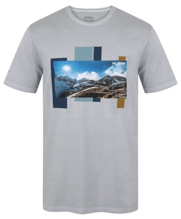Husky Tee Skyline M light grey pánské bavlněné triko