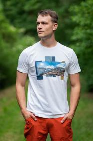 Husky Tee Skyline M white pánské bavlněné triko