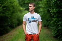 Husky Tee Skyline M white pánské bavlněné triko