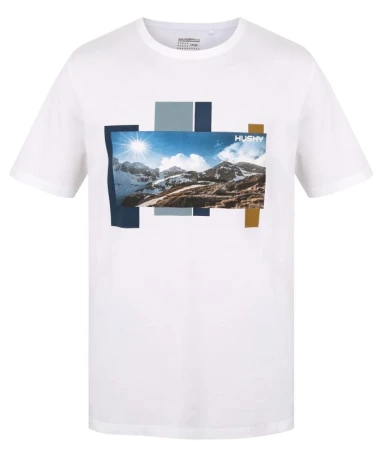 Husky Tee Skyline M white pánské bavlněné triko