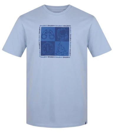 Husky Tee Square M light blue pánské bavlněné triko