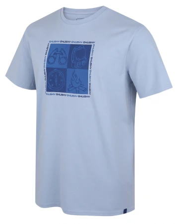 Husky Tee Square M light blue pánské bavlněné triko