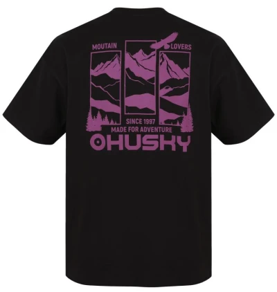 Husky Tee View M black pánské bavlněné triko