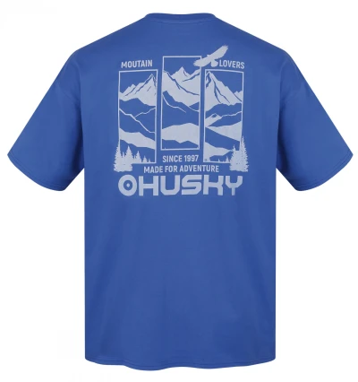 Husky Tee View M blue pánské bavlněné triko