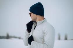 Husky Alan M beige pánský fleecový svetr na zip