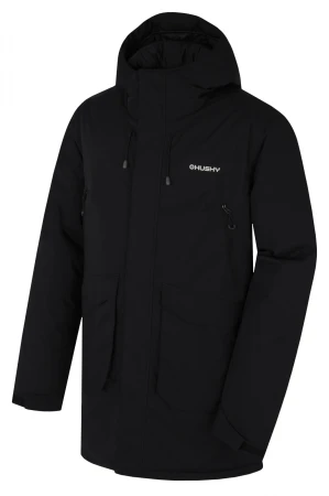 Husky Narvik M black pánský hardshellový plněný kabát