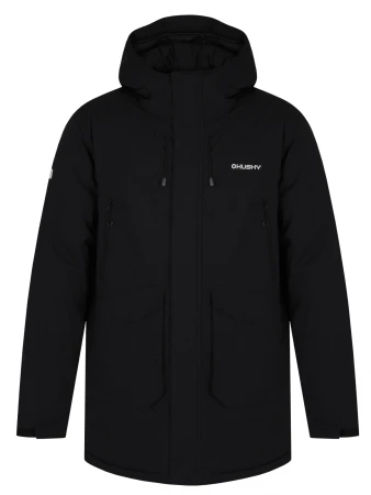 Husky Narvik M black pánský hardshellový plněný kabát